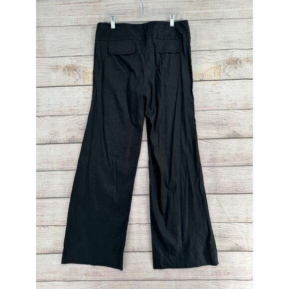 Elvenses Anthropologie Linen Blend Wide Leg Pants Womens 10 Black - Picture 2 of 11
